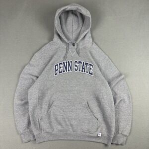 Penn State University Russell Athletic Hoodie Sweatshirt Men Large Gray Y2K